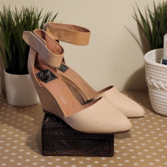 Vintage by Jeffrey Campbell Tatum Leather Reptile Embosses Pointed Toe Wedge - Picture 6 of 6